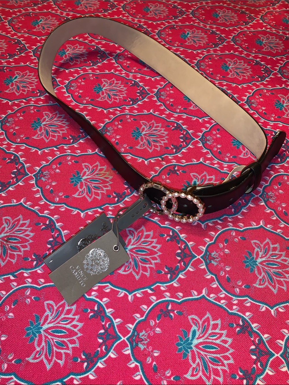 NWT Vince Camuto Belt, Black Gold, Sz L.